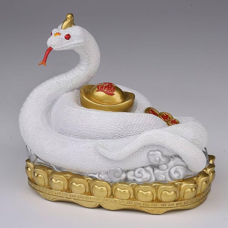 Amazon.co.jp: 白蛇 置物 白蛇 白へび ヘビ 白蛇 巳年 白龍 干支