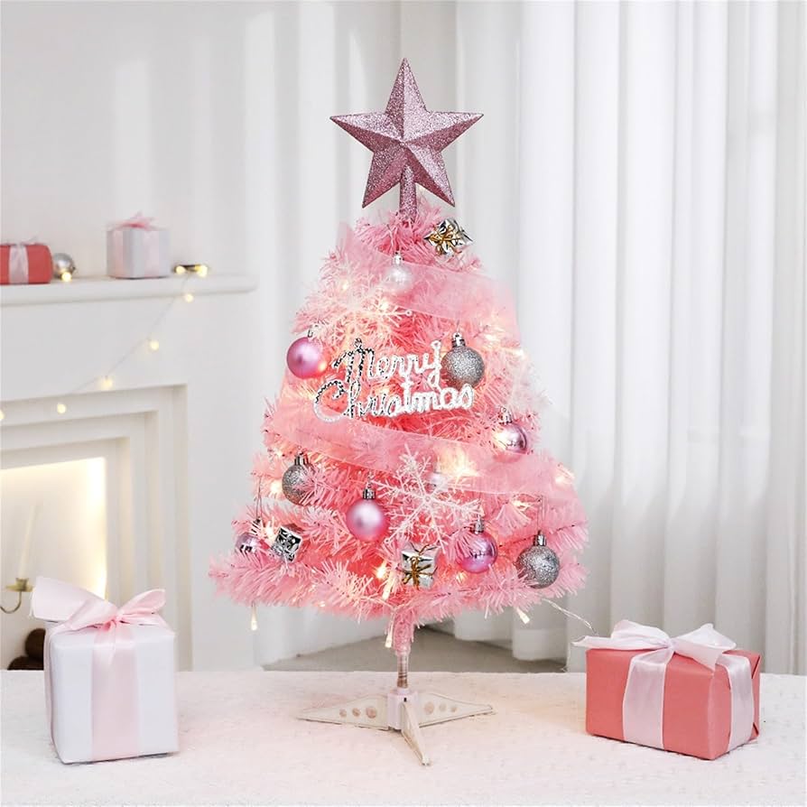 Amazon.co.jp: ピンクのクリスマスツリー 2フィート 小型 卓上 人工