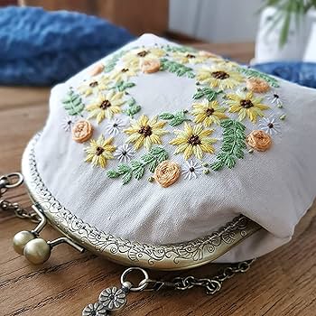 Amazon.co.jp: 刺しゅうキット がま口 バッグ 財布 手作り DIY