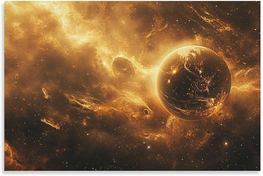 Amazon.co.jp: 絵画 宇宙全体で燃え上がる太陽フレアインテリア 絵画