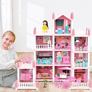 Amazon | UNIH ドールハウス おもちゃ 女の子用 プリンセスハウス 人形