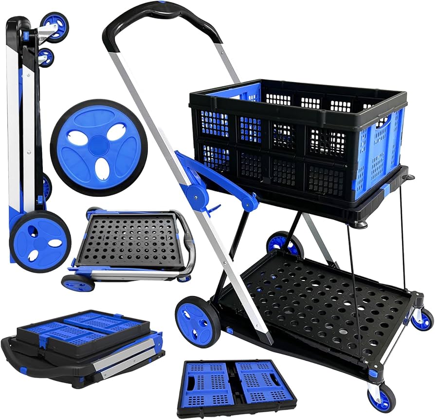 Amazon.co.jp: Lomive 台車 静音 折りたたみ 2段 カート コンテナ付