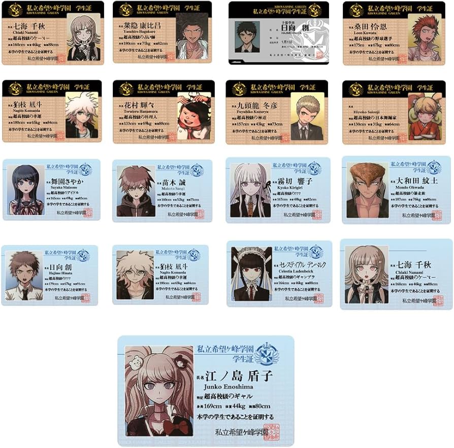 Amazon.co.jp: ダンガンロンパ 学生証 七海千秋 狛枝凪斗 グッズ 王馬