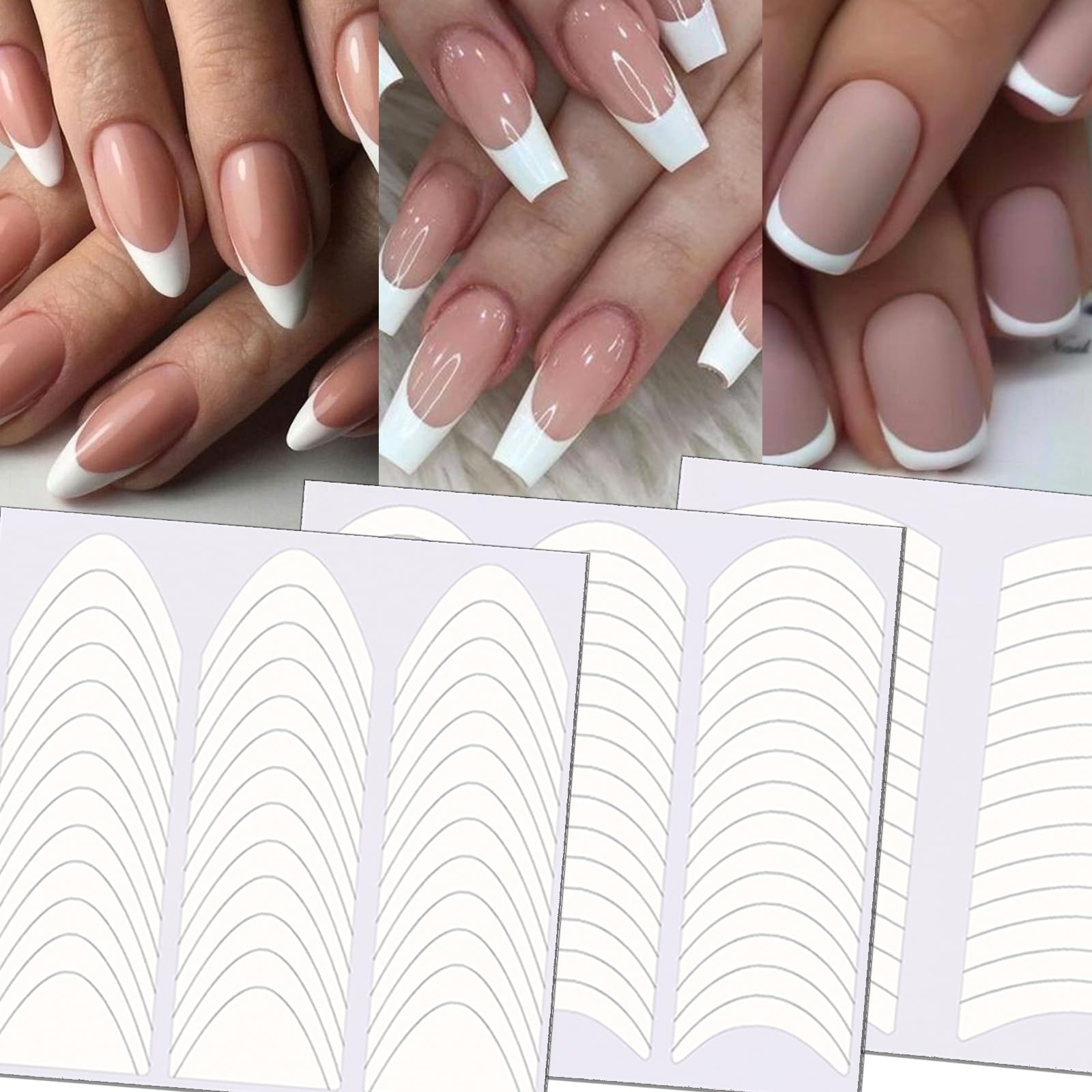 Amazon.com: TailaiMei 36 Sheets 1368 Pieces French Manicure Nail