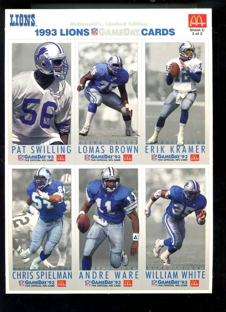 Amazon.com: 1993 GameDay 93 Detroit Lions Team McDonald's