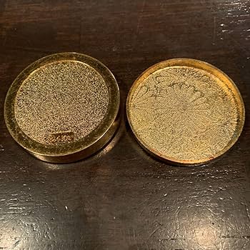 Amazon.co.jp: 古い 骨董 朱肉入れケース 小24K GP金ゴールド 菊の御紋