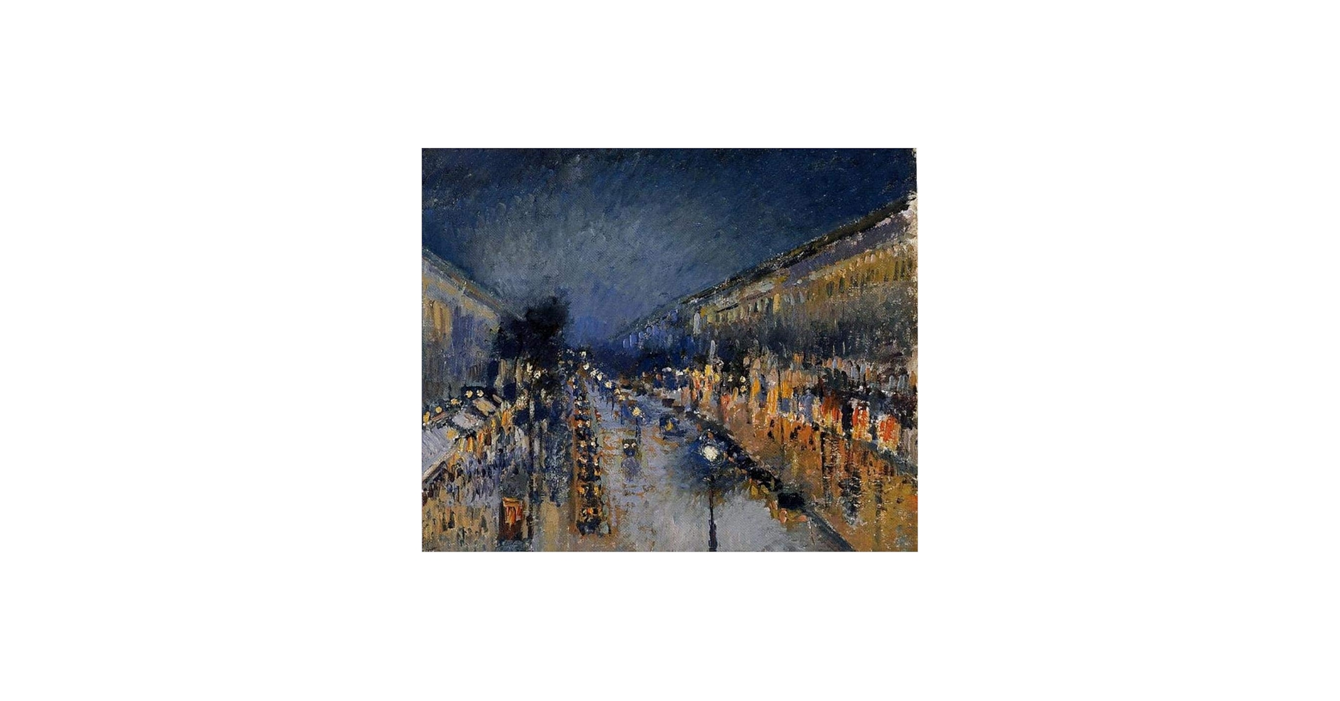 Amazon.co.jp: 15 枚の絵画、夜のモンマルトル大通り、パリの街並み