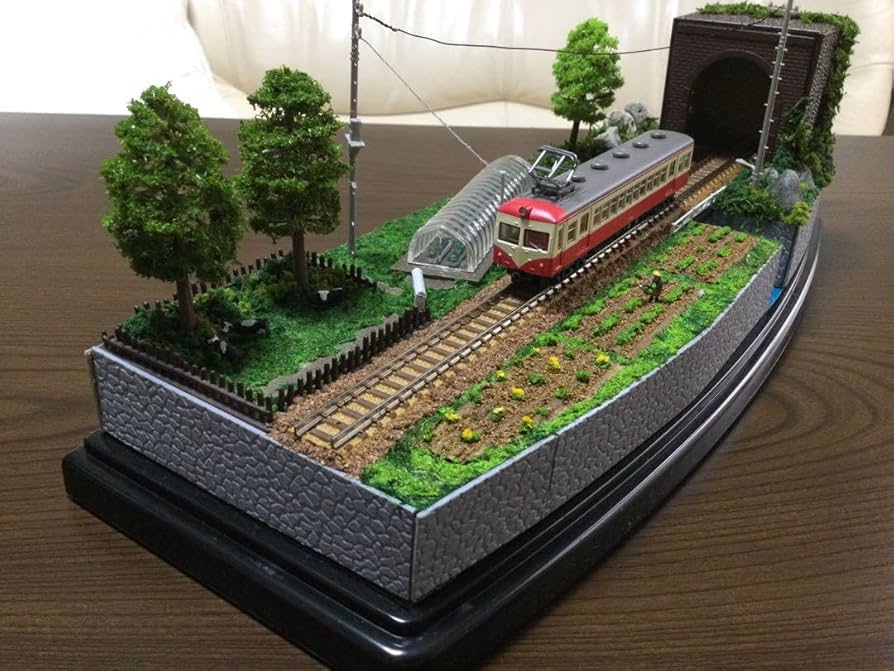Amazon.co.jp: 鉄道模型 Nゲージ ジオラマ 畑の中を走る線路 クリア