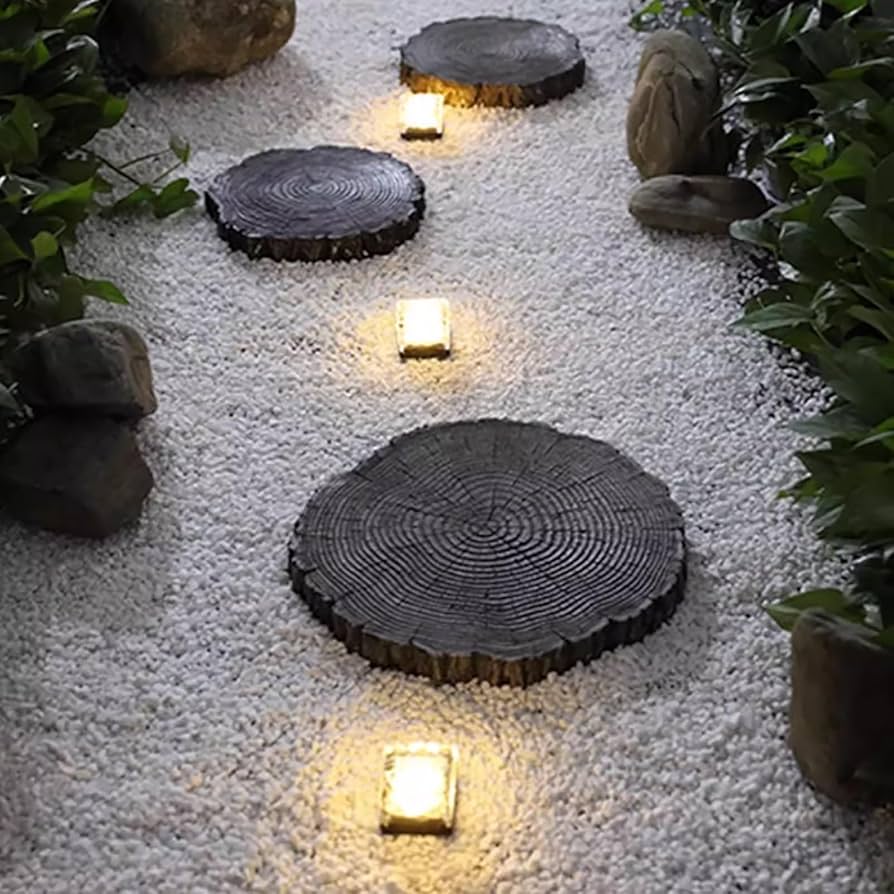 Amazon.co.jp: 飛び石 庭 木目模様の小道用踏み石、 花壇や芝生、葬儀