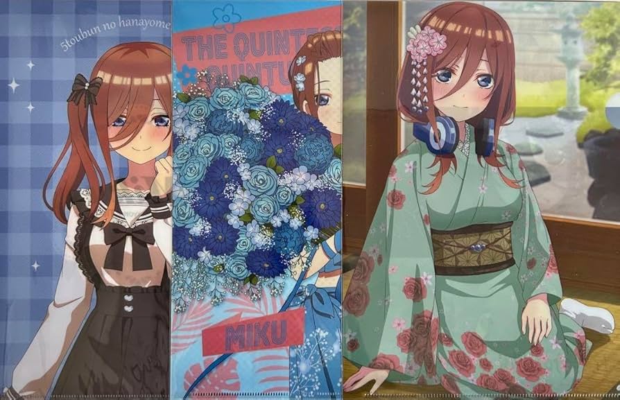 Amazon.co.jp: 五等分の花嫁中野三玖浴衣ツインテールクリアファイル3