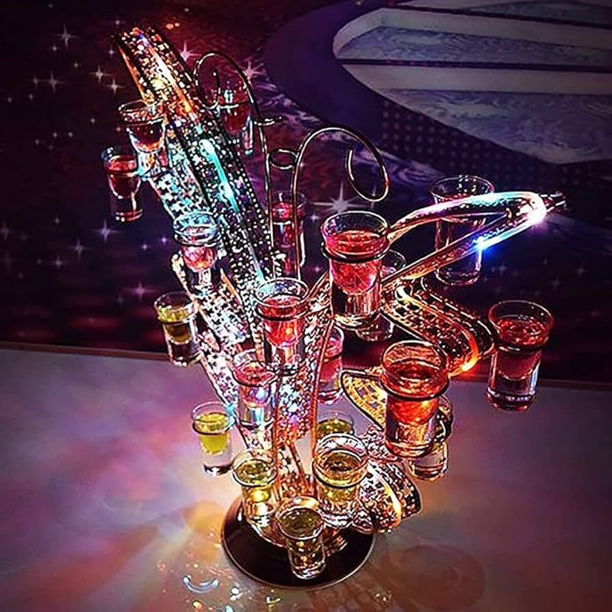 Amazon.co.jp: テキーラ観覧車LED酒棚の表示棚充電式カクテルグラス