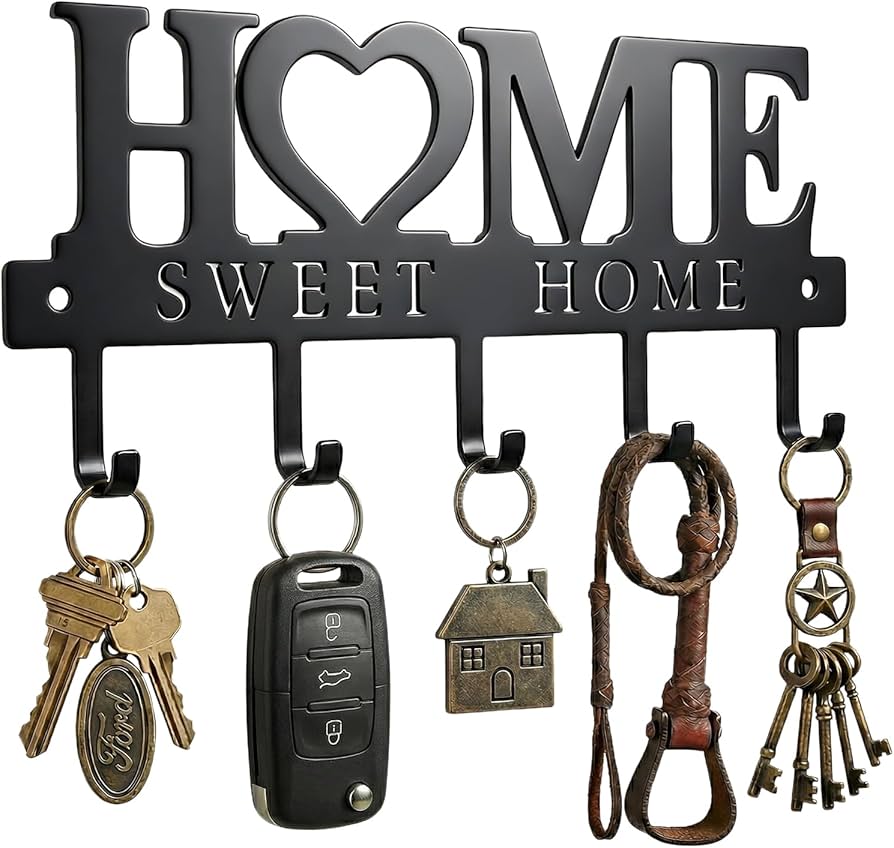 Amazon.com: WIPHANY Entryway Wall Key Holder with 5 Hooks, Metal
