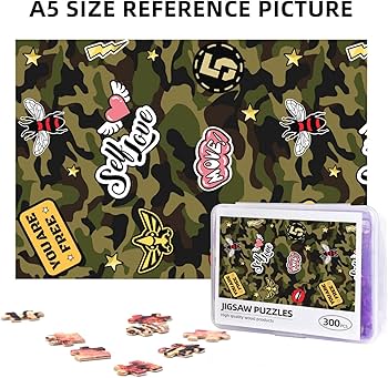Amazon.co.jp: ジグソーパズル 迷彩柄 カモフラージュ (3) 木製 300