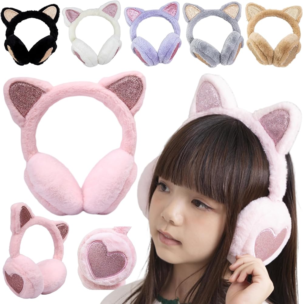 Amazon.co.jp: [ちか] 耳あて 子供 イヤーマフ 防寒 耳当て キッズ 猫