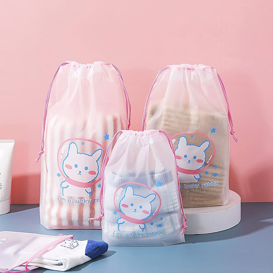 Amazon.co.jp: Dekori ビニール 巾着袋 温泉バッグ 防水 ポーチ 30枚入