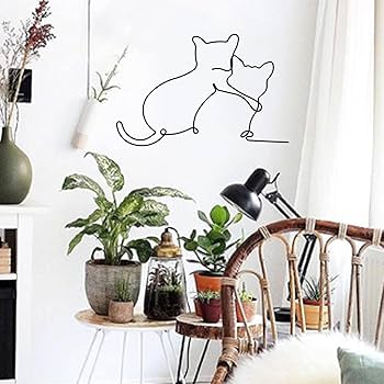 Amazon.co.jp: MrMrKura アイアン 壁飾り メタルワイヤー飾り 猫犬