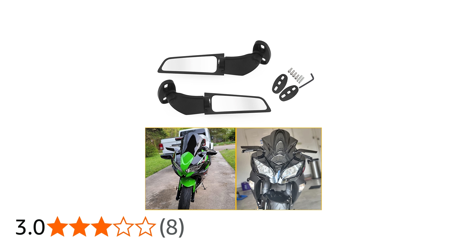 Amazon | QIDIAN オートバイミラー ウィンドウィング 調節可能 回転