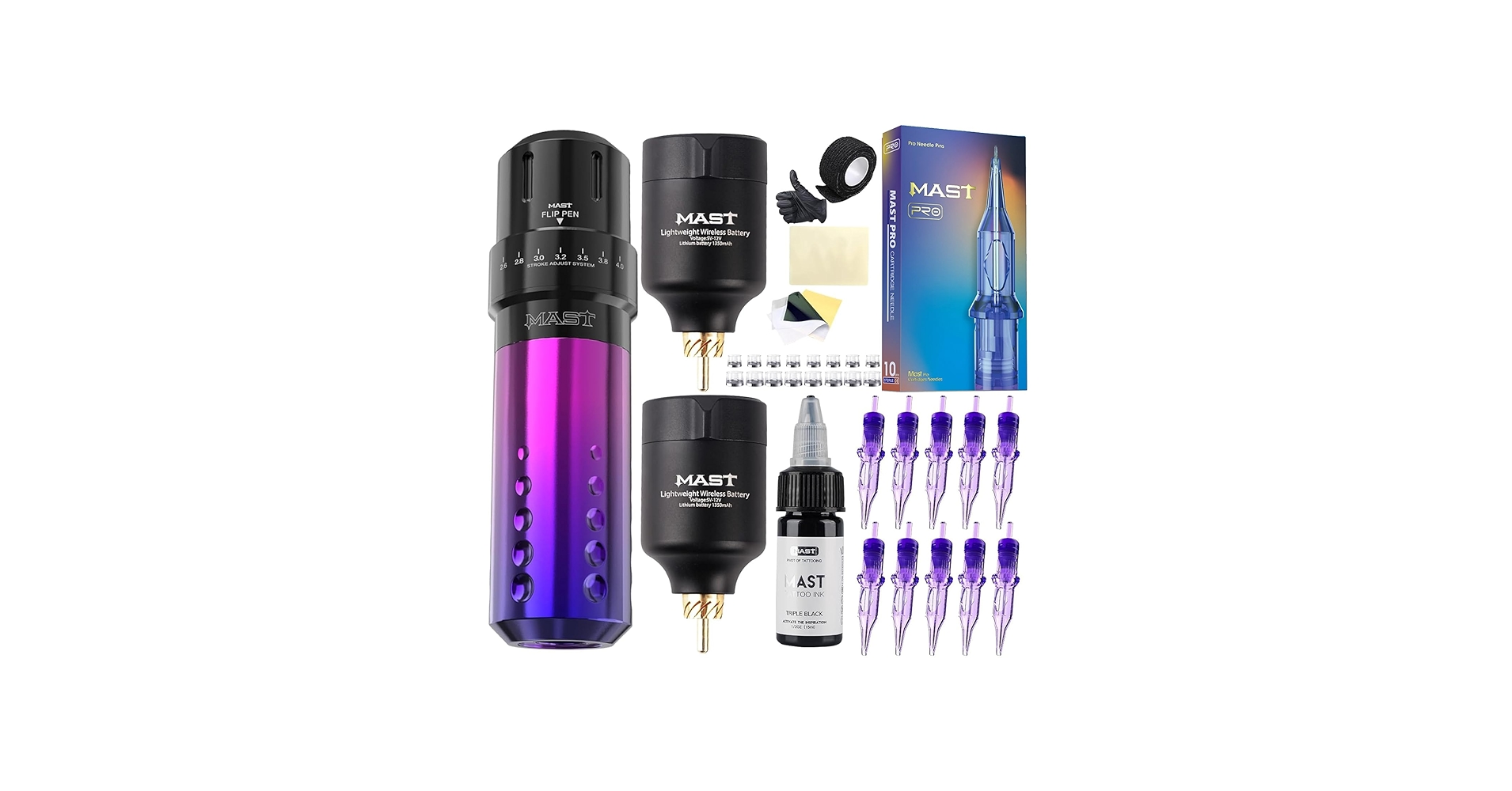 Amazon.com: Mast Tattoo Flip Cordless Tattoo Gun Kit 6 Adjustable