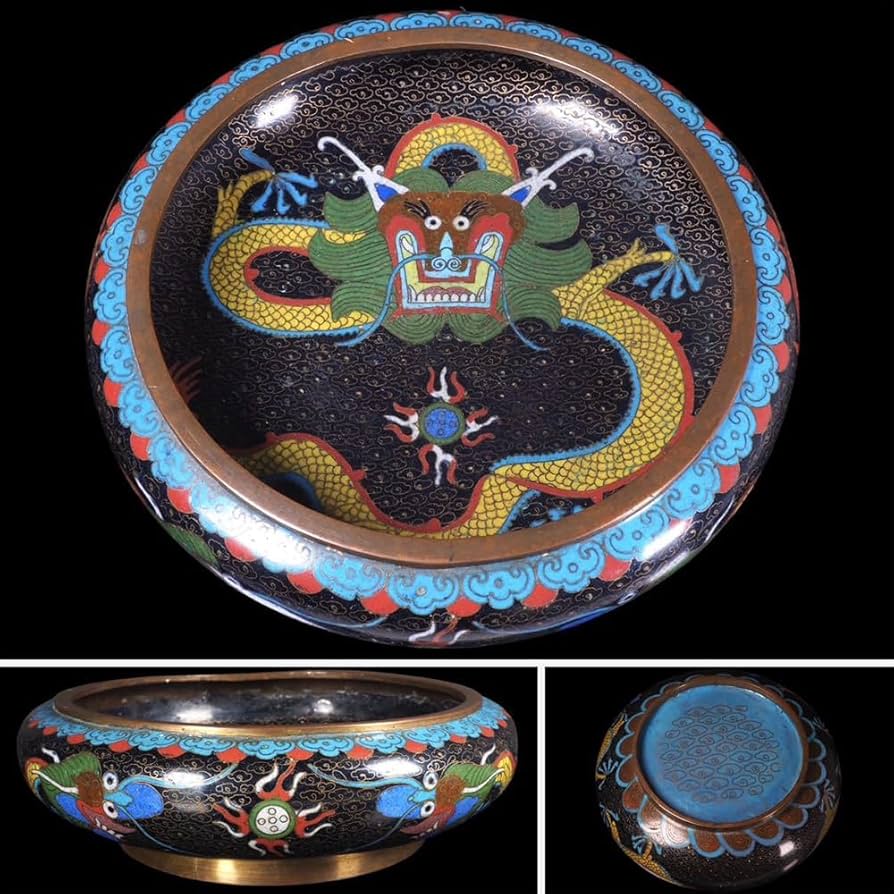 とらさん】唐物 中国七宝 帯留 緒締玉 景泰藍 とらさん】唐物 中国七宝