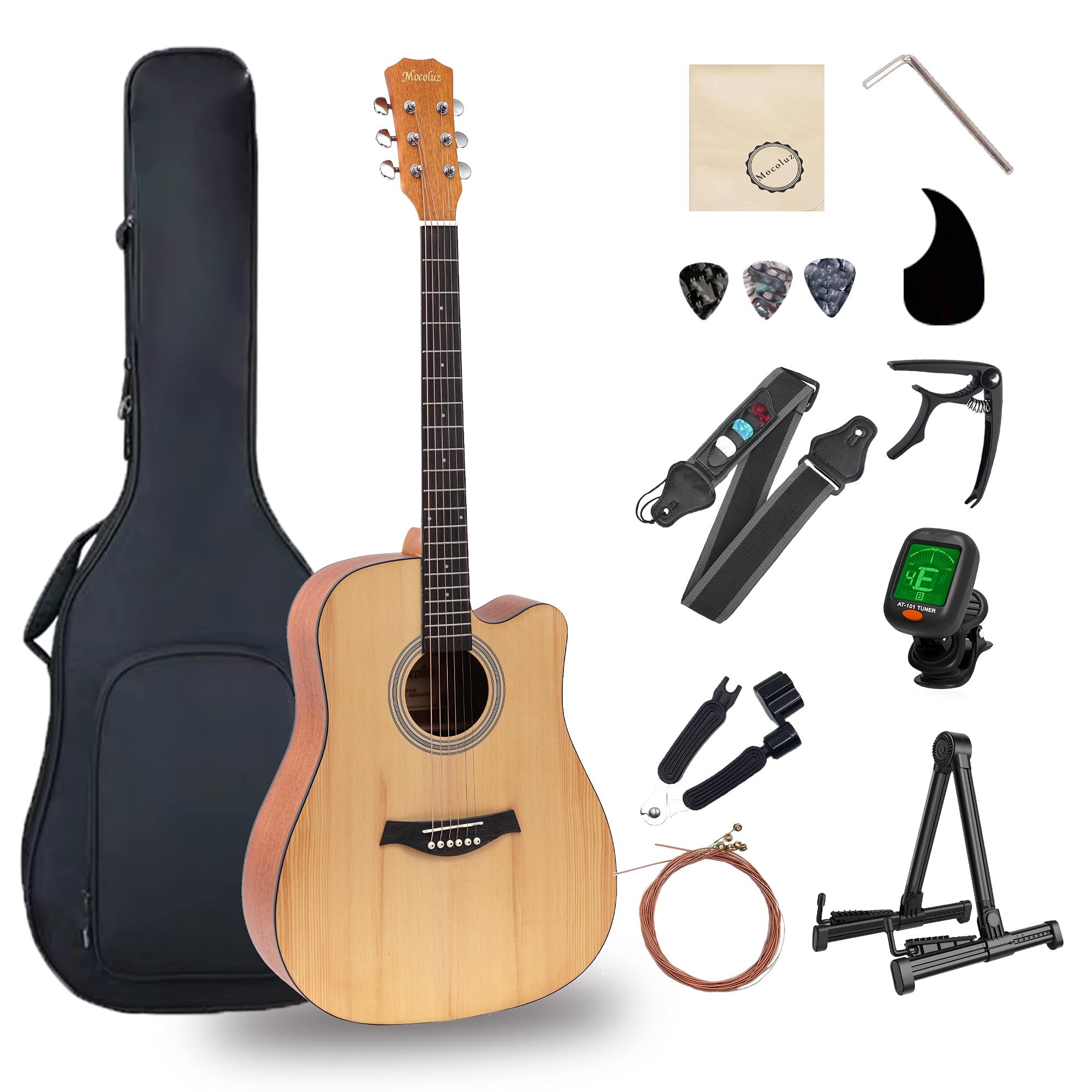 Amazon | Mocoluz アコースティックギター セット 41インチ マホガニー