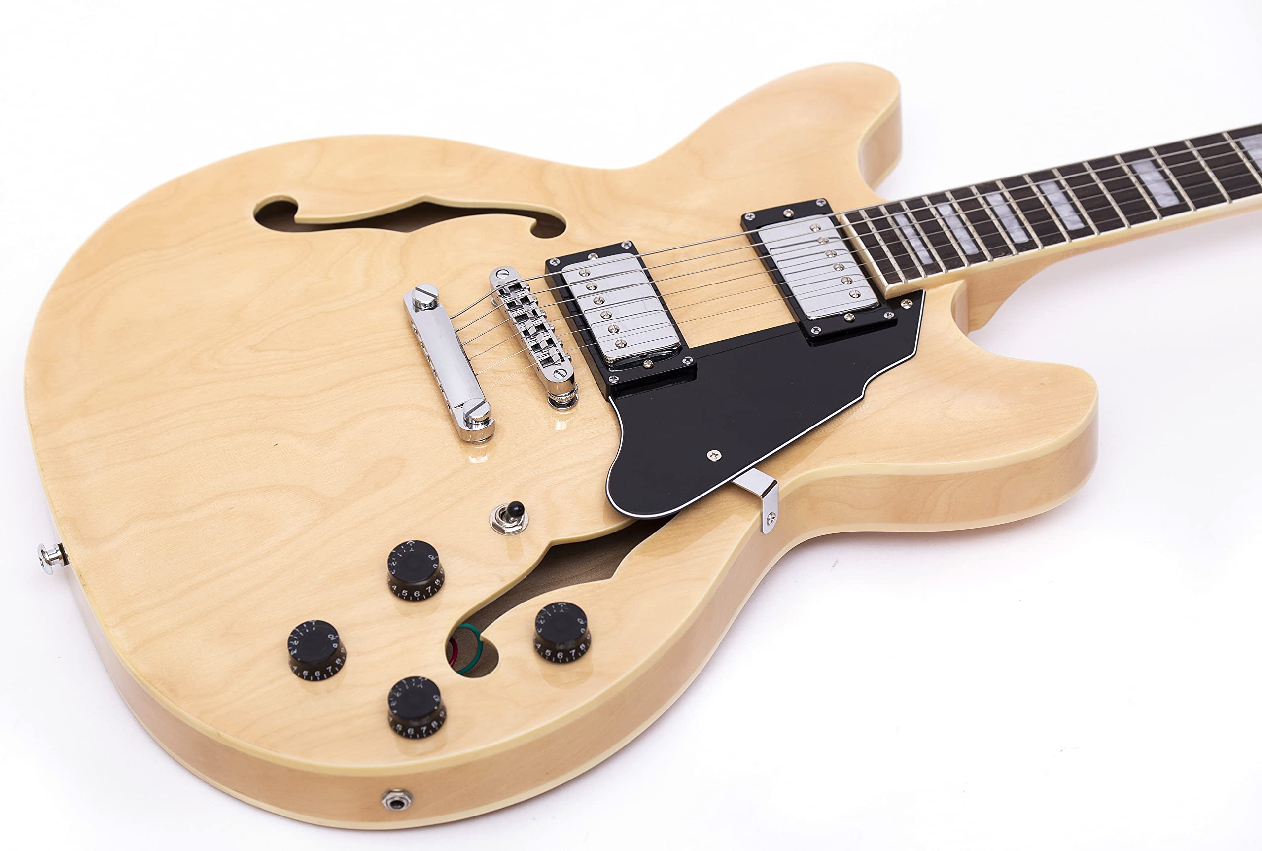 Amazon | GROTE Full Scale Electric Guitar Semi-Hollow Body Guitar