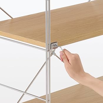Amazon｜無印良品 ステンレスユニットシェルフ オーク材棚セット