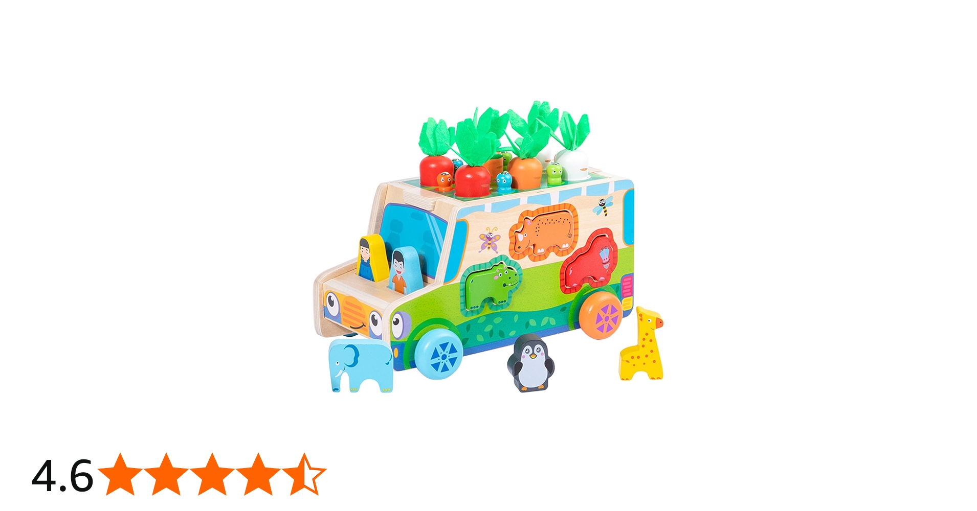 Amazon | Wooden Teether 7 in 1 モンテッソーリおもちゃ 木製 知育