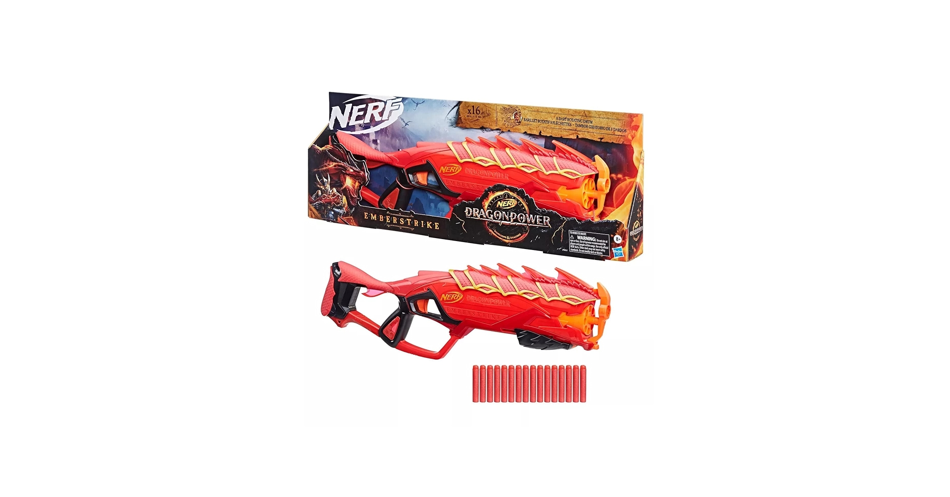 Amazon.com: Nerf DragonPower Emberstrike 8-dart Rotating Drum With