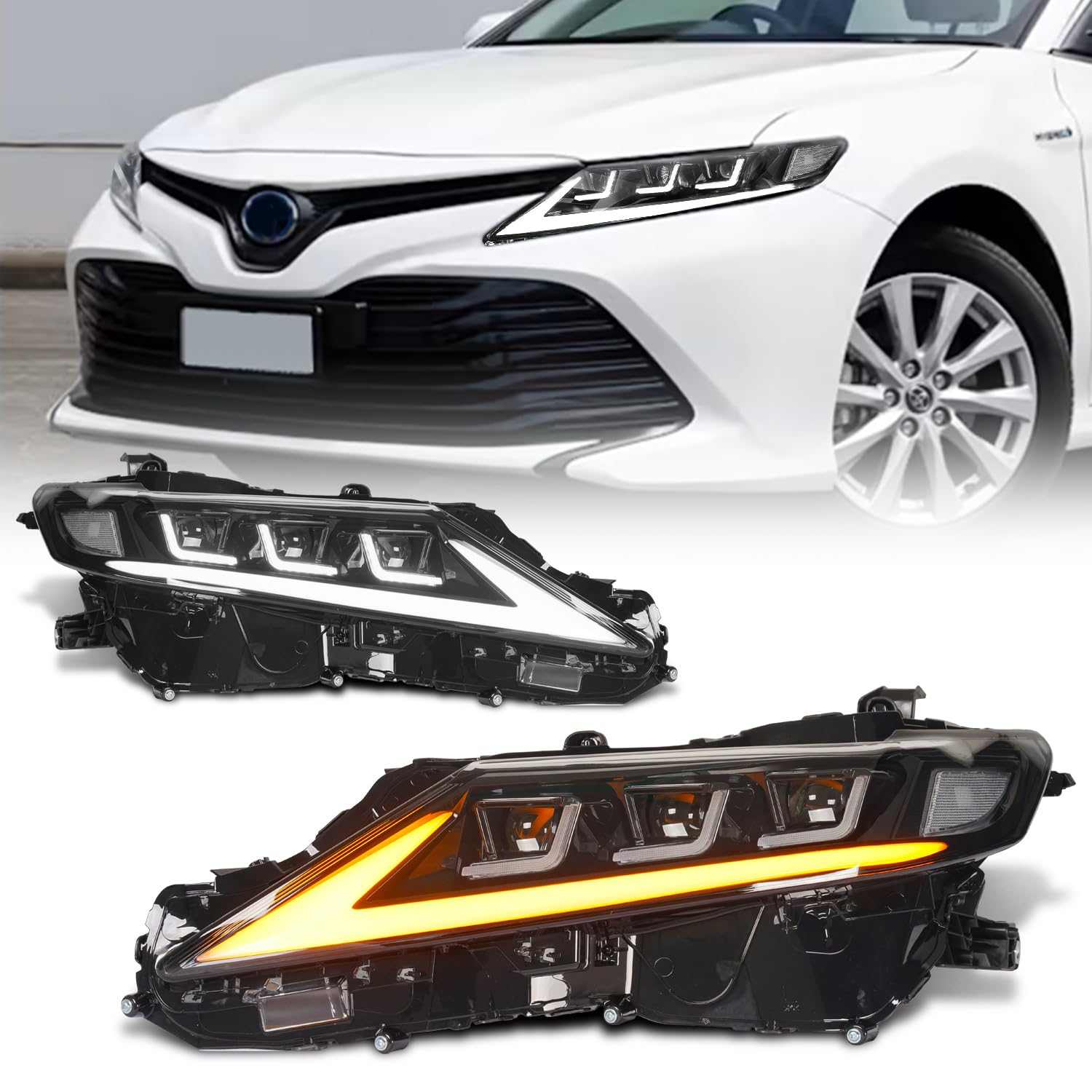 Amazon | 【2025改良済み】Archaic カムリ 70系 ヘッドライト 3眼