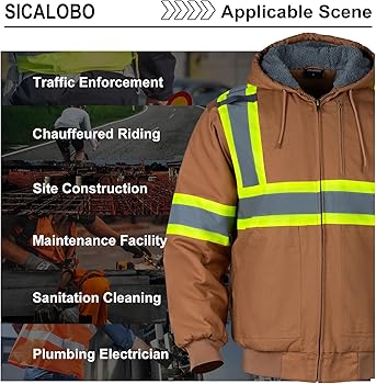 Amazon.com: Men's High Visibility Fleece Lined Safety Sweatshirt