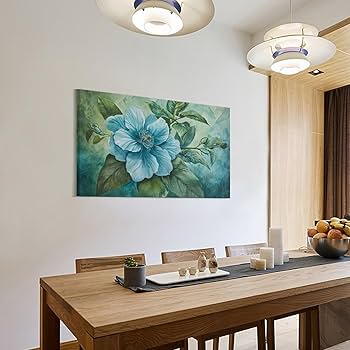 油絵 菅家令子 絵 絵画インテリア額付(青緑＋金色の枠) uF6-110202花