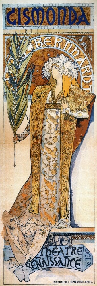 Amazon.co.jp: アルフォンス・ミュシャ作 1894 ニリトグラフポスター