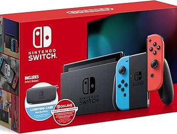 Switch Console - Neon Blue & Neon Red Joy-Con + 12 Month