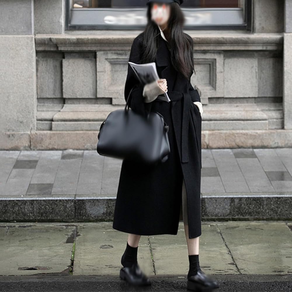 Amazon | [YJSO] チェスターコート ロングコート くろい トレンチ