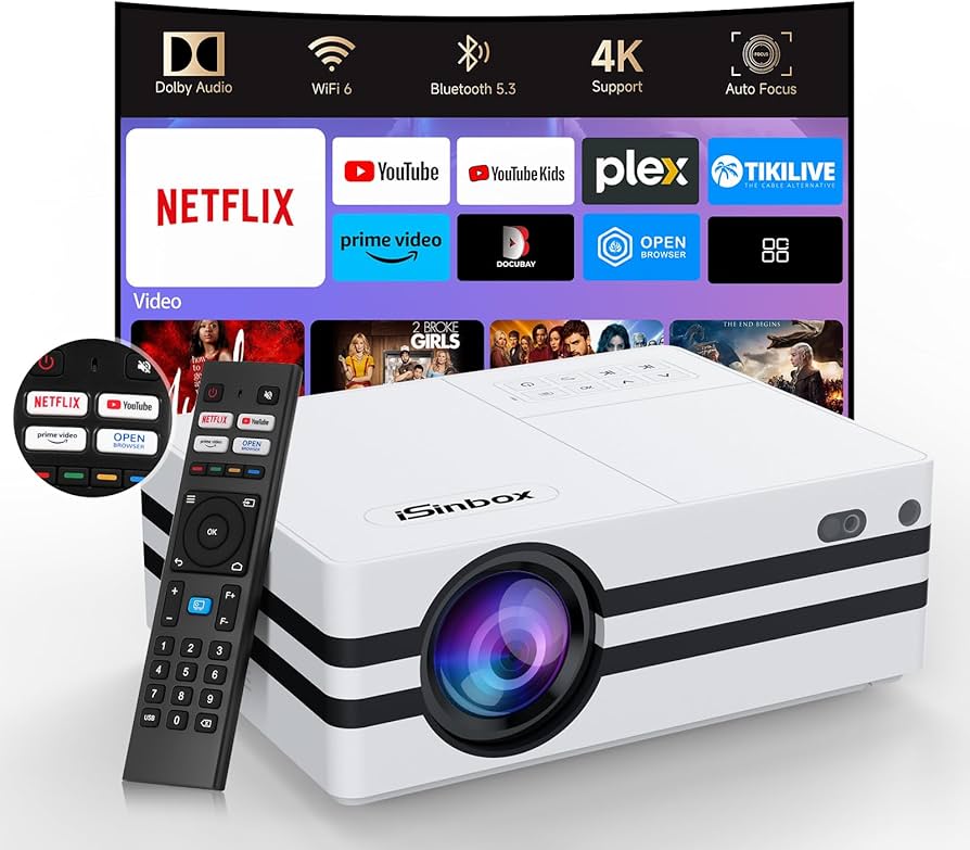 Amazon | プロジェクター Netflix公式 iSinbox 高輝度 1000ANSI