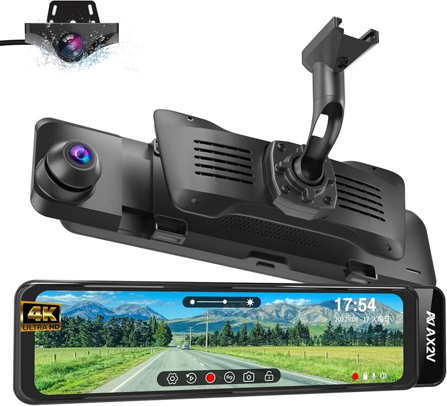Amazon.co.jp: AX2V ドライブレコーダー ミラー型 4K 前後カメラ 純正