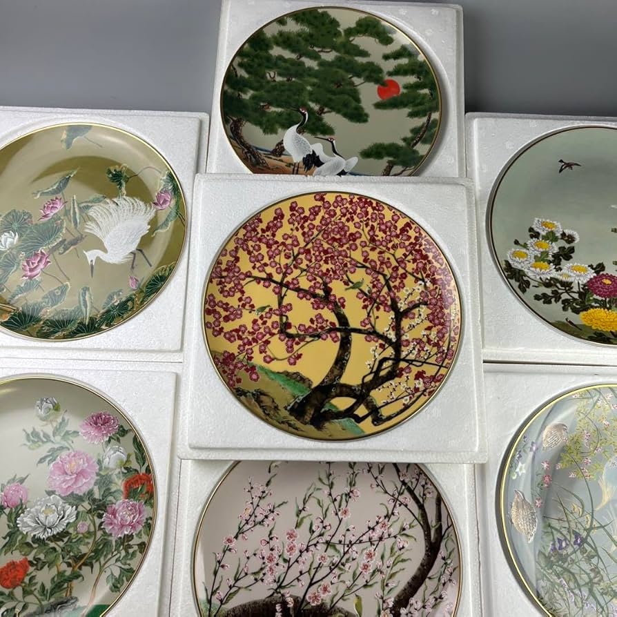 Amazon | 限定版 高級磁器 フランクリン ポーセリン 花鳥 十二ヶ月 絵