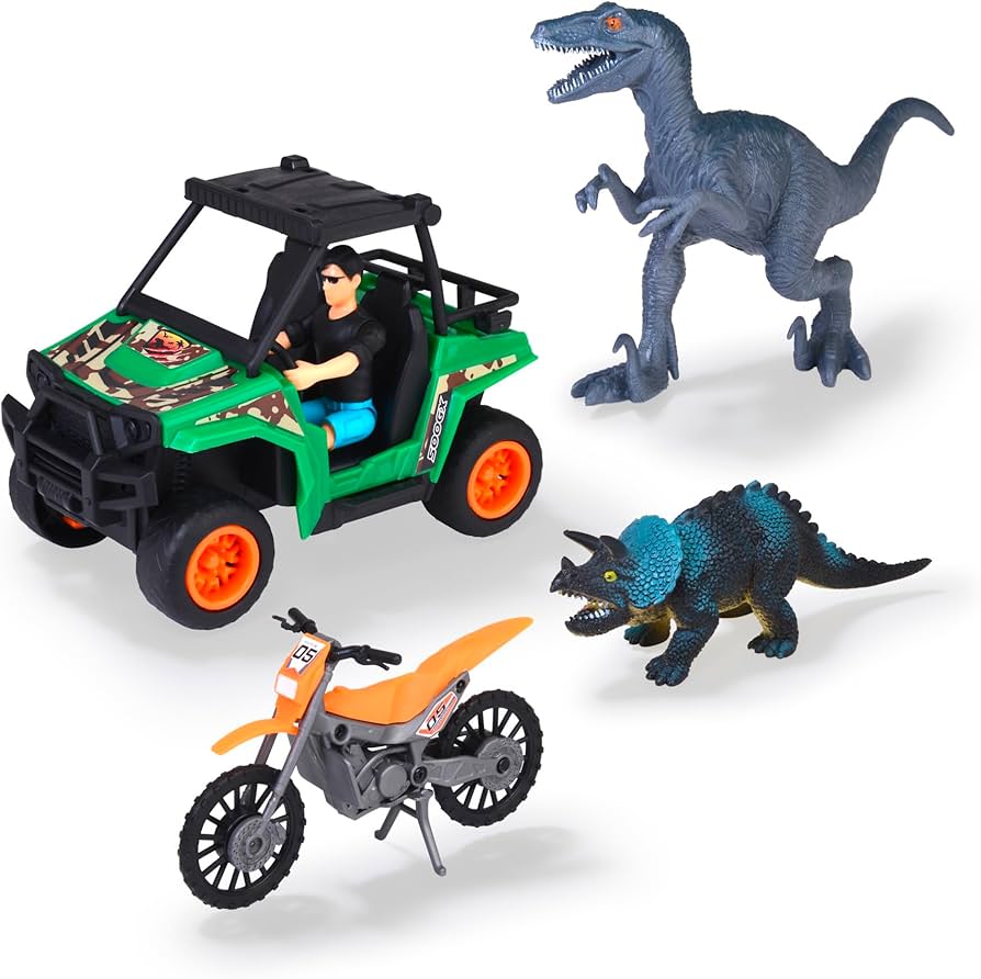 Amazon.com: DICKIE TOYS Dinosaur Playset - UTV Quad Bike with
