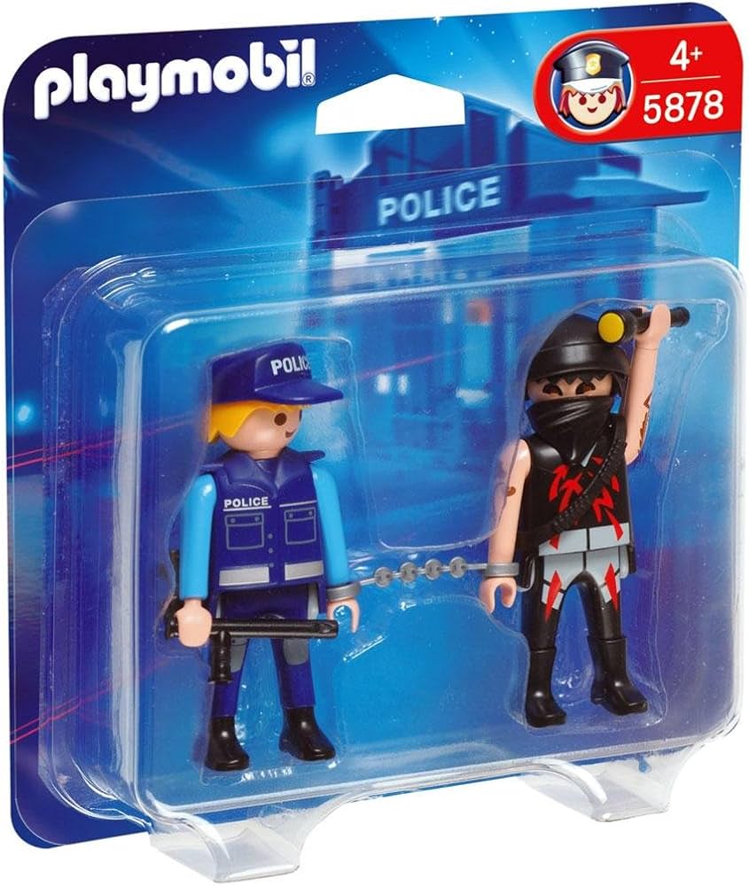 Amazon.com: Playmobil 5878 Policeman with Bandit : Toys & Games