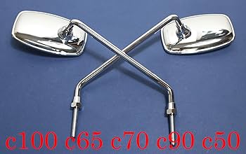 Amazon | ホンダ スーパーカブ 用社外部品 レトロ バックミラー 四角