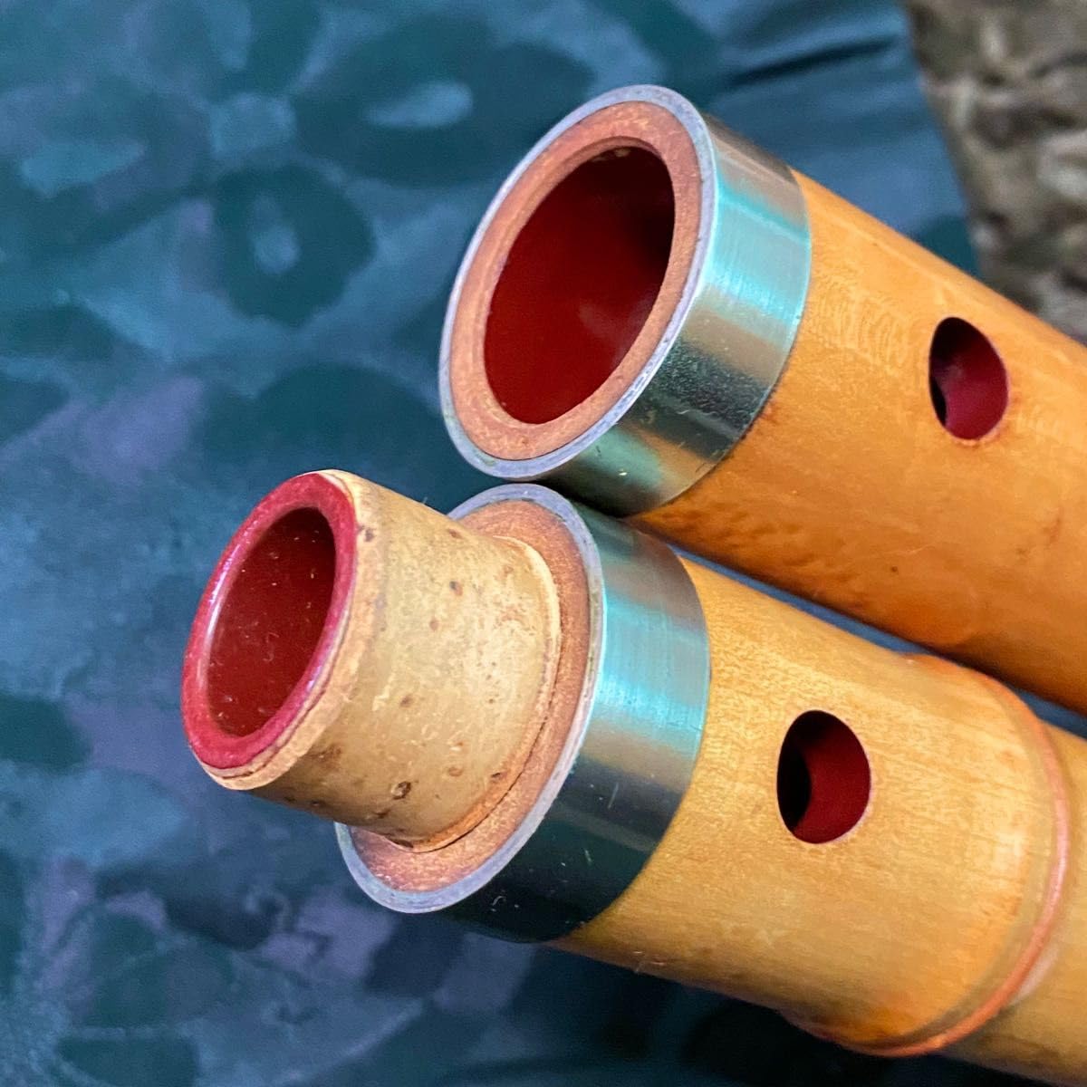 Y3273-1 琴古流 尺八 隆風銘 銀三線 螺鈿細工 全長40㎝ 竹製 EE - メルカリ