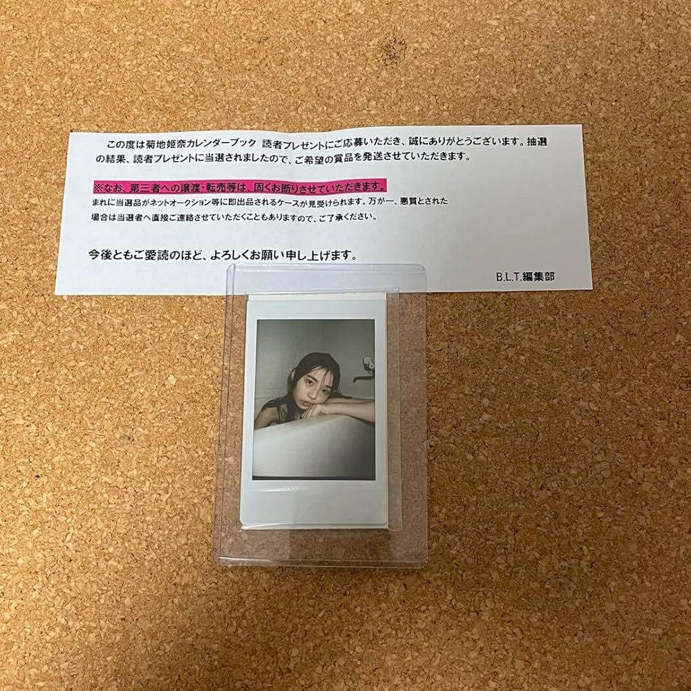 Amazon.co.jp: 菊地姫奈 カレンダーブック 抽選 当選品 チェキ B.L.T.