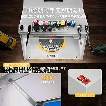 Amazon | Ausuc 塗装ブース スプレーブース LED照明 エアブラシ