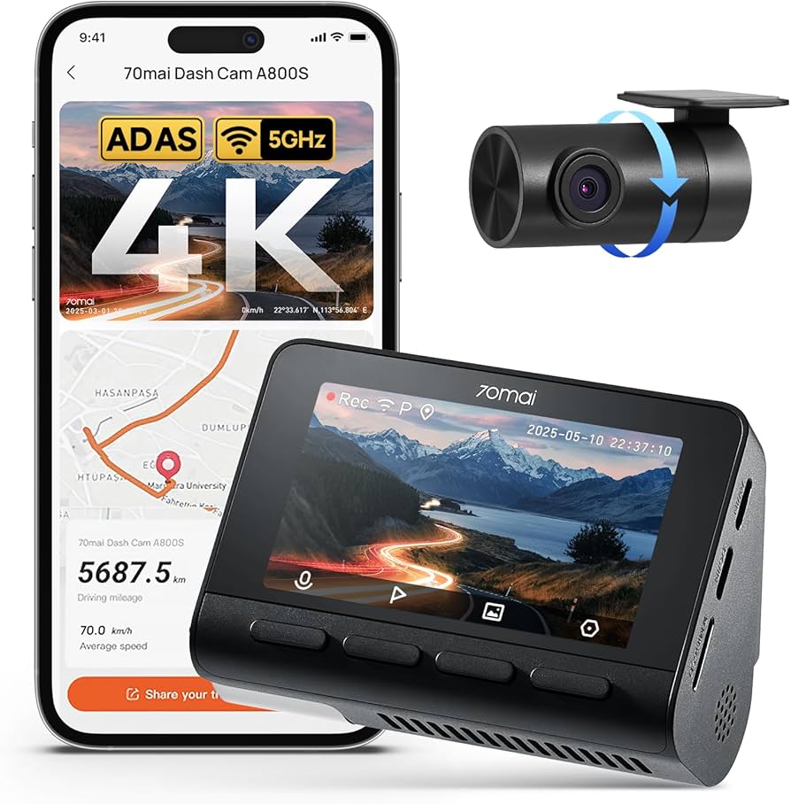 Amazon.com: 70mai 4K Dash Cam Front and Rear with STARVIS, Dashcam