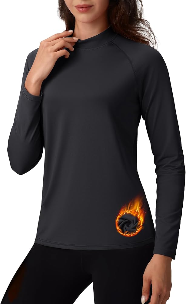 TACVASEN Thermal Shirts for Women Mock Turtlenecks Long Sleeve