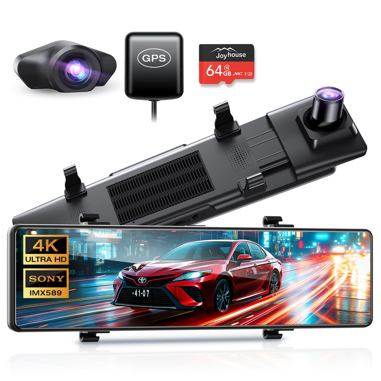 Amazon | ドライブレコーダー ミラー型 【12インチIPS大画面+4K 高画质
