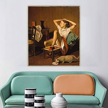 Amazon.co.jp: 有名な絵画バルテュス「夢見るテレーズ」キャンバスに