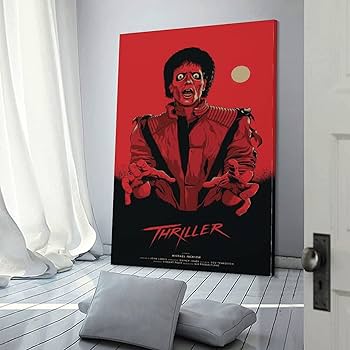 Amazon｜マイケルジャクソンスリラーアルバムポスター キャンバス