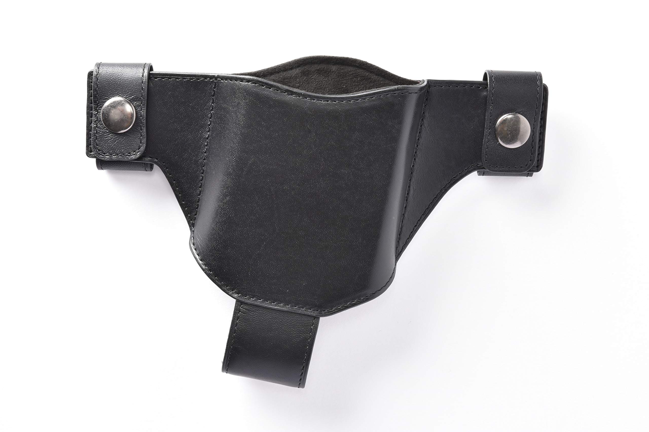 Amazon | スマホ専用本革製ホルスター(右用)ブラック(黒ステッチ) | M