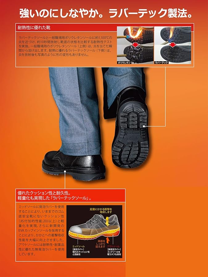 Amazon | ミドリ安全 熱場作業用安全靴 二種耐熱靴 長編上靴 RT4009N